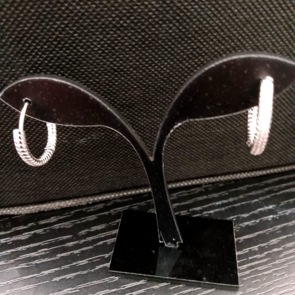 NEW 18k White GoldPlated Luxury Braided Earrings
